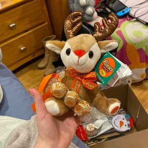 Reese's Peanut Butter Cups Reindeer Stuffed Animal, Christmas Plush